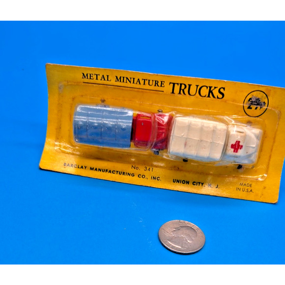 Rare Vintage Barclay Miniature Metal Trucks NOS No. 341 USA Unopened - Picture 6 of 11